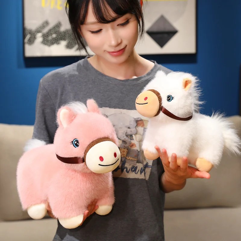 

Kawaii мультяшный пони, плюшевые игрушки, уютные мягкие большие глаза, маленькая лошадь, кукла, милые настольные домашние животные, детский компаньон, крутой подарок на день рождения