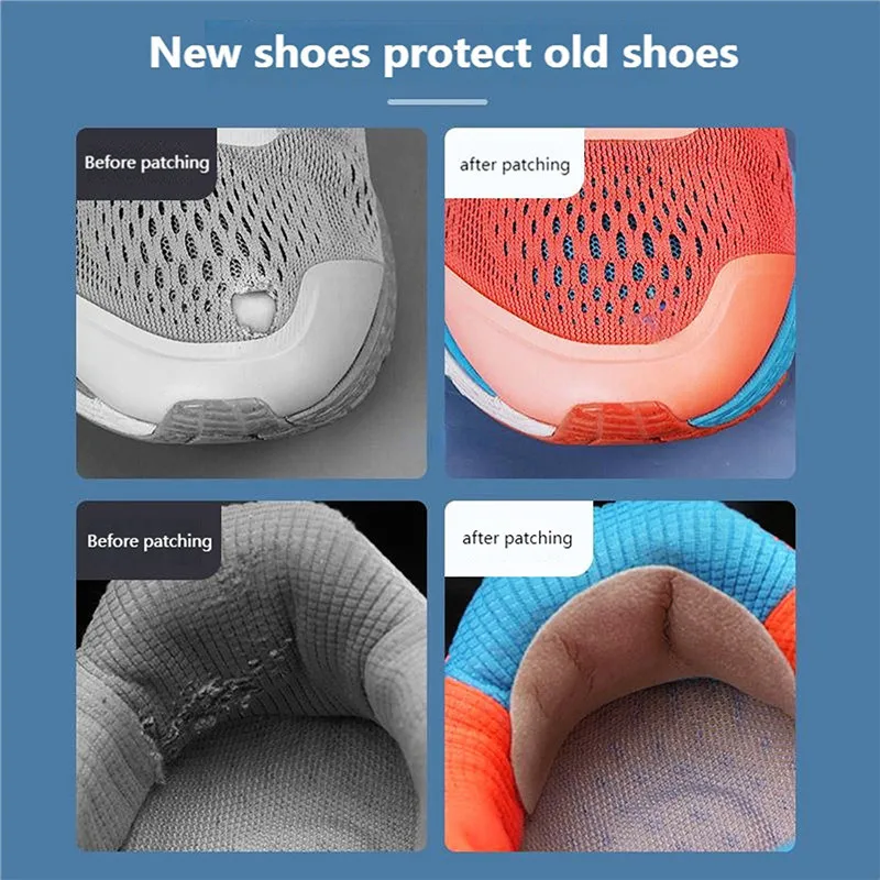 4pcs/set Sports Shoe Fabric Repair Patch Heel Anti Wear Mesh Lining Hole Subsidy self-adhesive Patch Creative Practical Tool