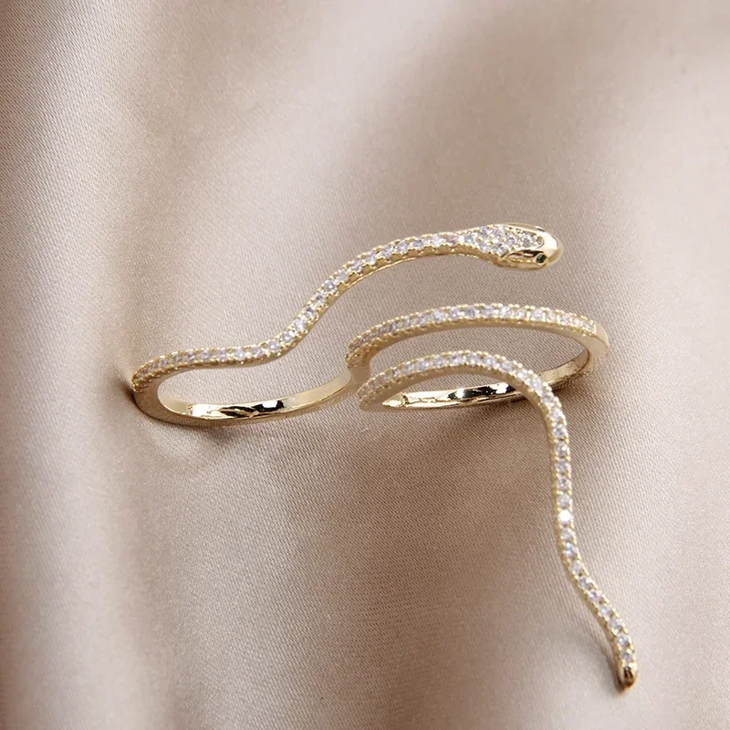 New Arrival Zircon Snake Adjustable Rings For Women Delicate Jewelry Wedding Crystal Rings