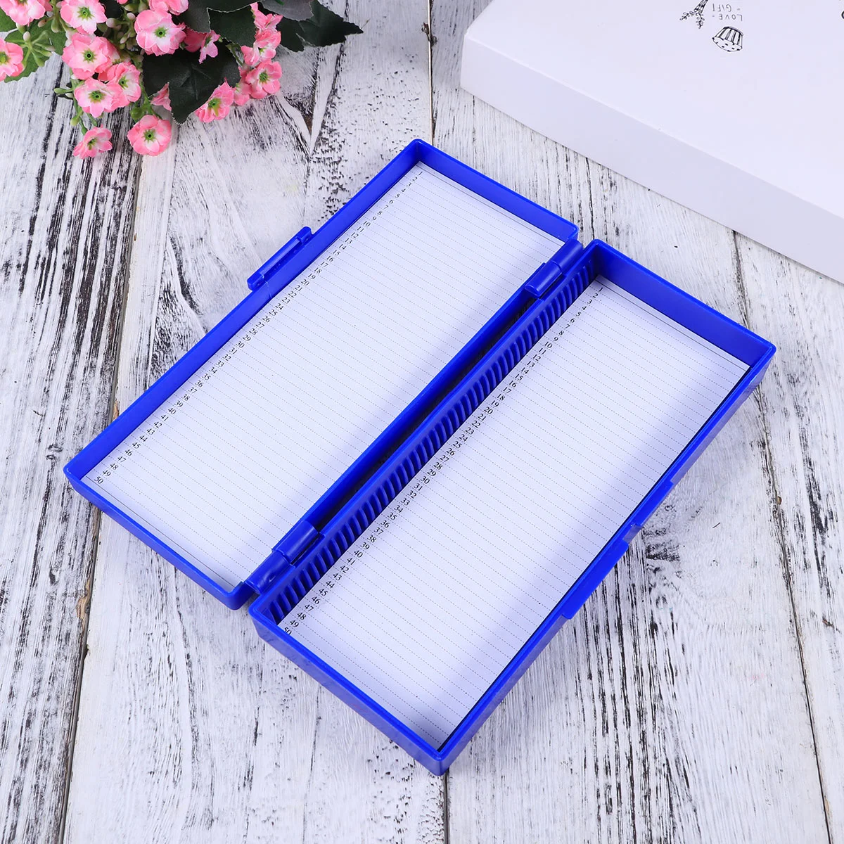 

Microscope Slide box Bio Slice Box Biological Pathology Plastic Slice Cassette (Navy) microscope slide holder