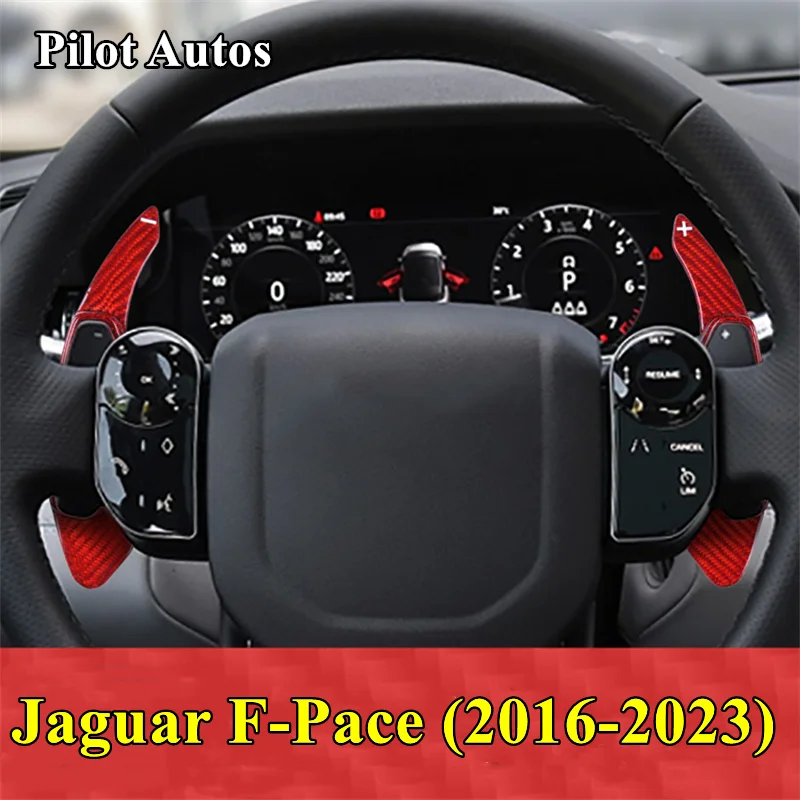 

For Jaguar F-Pace Car Steering Wheel Shift Paddle Extended Shifter Trim Genuine Carbon Fiber Cover 2016-2023