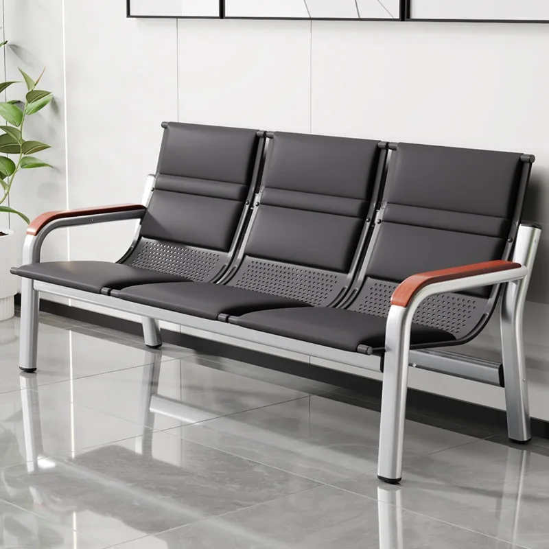 Coffee table combination reception room row chair simple three-person iron frame bench wrought iron waiting sofa chair