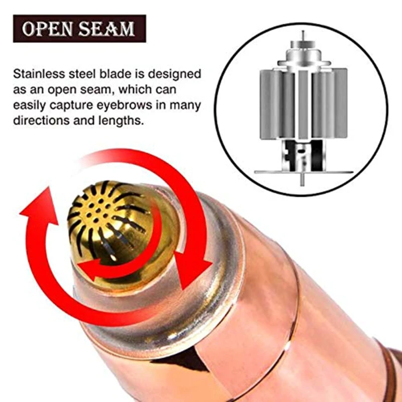 4 шт. Сменные головки для удаления волос с бровей для женщин, безболезненные лезвия для триммера для бровей, идеальные и розовое