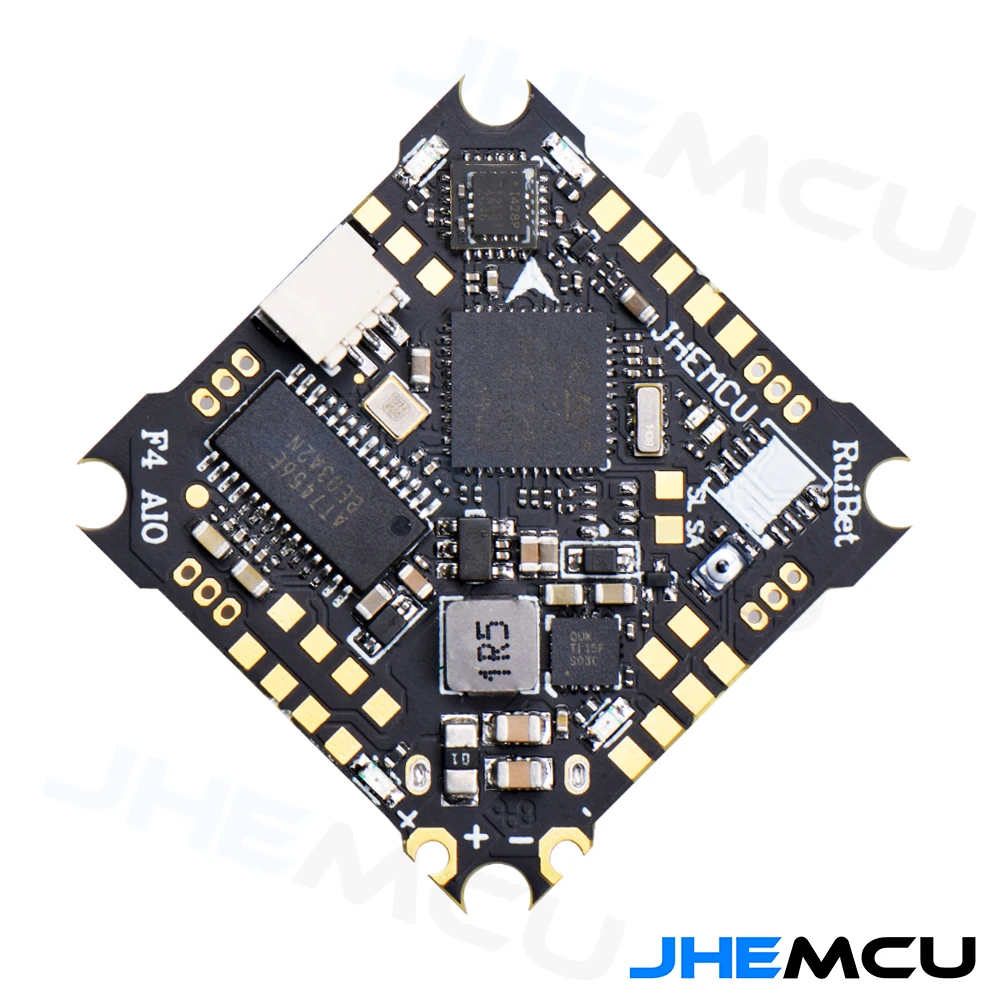 

JHEMCU Ruibet F4AIO 12A F411 Flight Controller BLHELIS 12A 4in1 ESC 1-2S 25.5X25.5mm for FPV Freestyle Tinywhoop Cinewhoop Drone