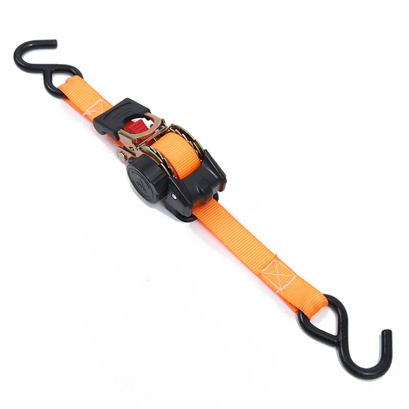 A53Q-Retractable 2M Auto Shrink Bundle Tape Luggage Securing Tensioner Belt Ratchet Strap