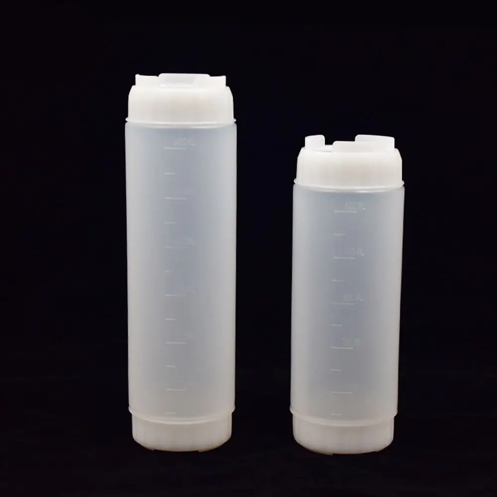 Double Head Squeeze Sauce Bottle 16oz 20oz 24oz In First Out First Squeeze Bottles Plastic Large Capacity Ketchup Picnic Cooker