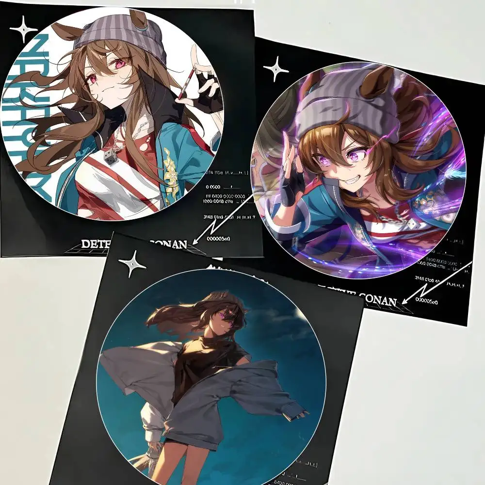 Nakayama Festa Uma Musume Round Badge Lapel Pins For Backpacks Briefcase Laser Brooch Clothes Gifts