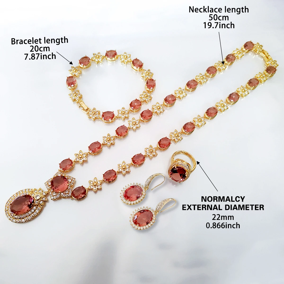 BOCARMAN Synthetic Color-changing Sultanite oval stone ring earrings bracelet necklace Jewelry Set elegant women change color