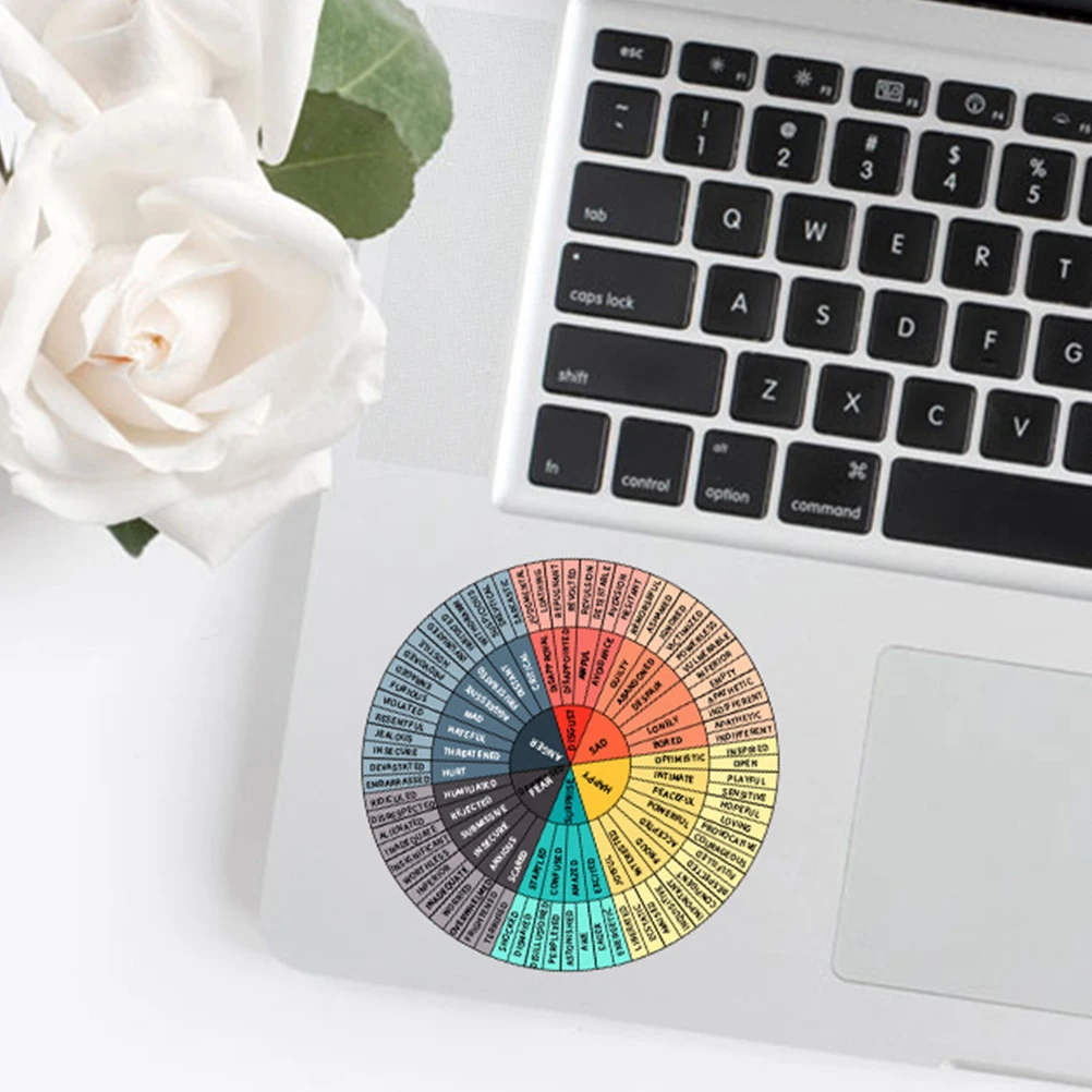 

8pcs Emotion Wheel Stickers Pvc Waterproof Feeling Chart Laptop Decals Adhesive Computer Sticker For Phone Case Suitcase
