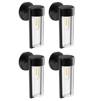 4 PCS LED Solar Wall Mount Light Outdoor Solar Powered Auto On/Off As Shown Waterproof Garden Decoration Post Porch Lights