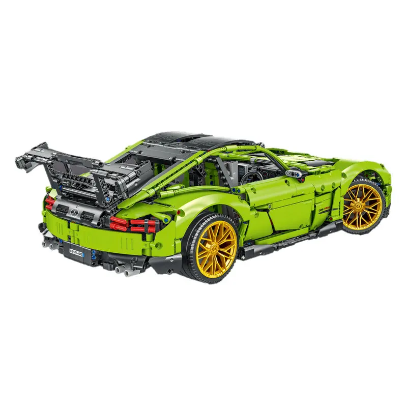 Moc Technical Sport Speed Fast Racing AMG GTR Green Car Building Block Adults Brick Sets Model Toys for Boy Children Kids Gift