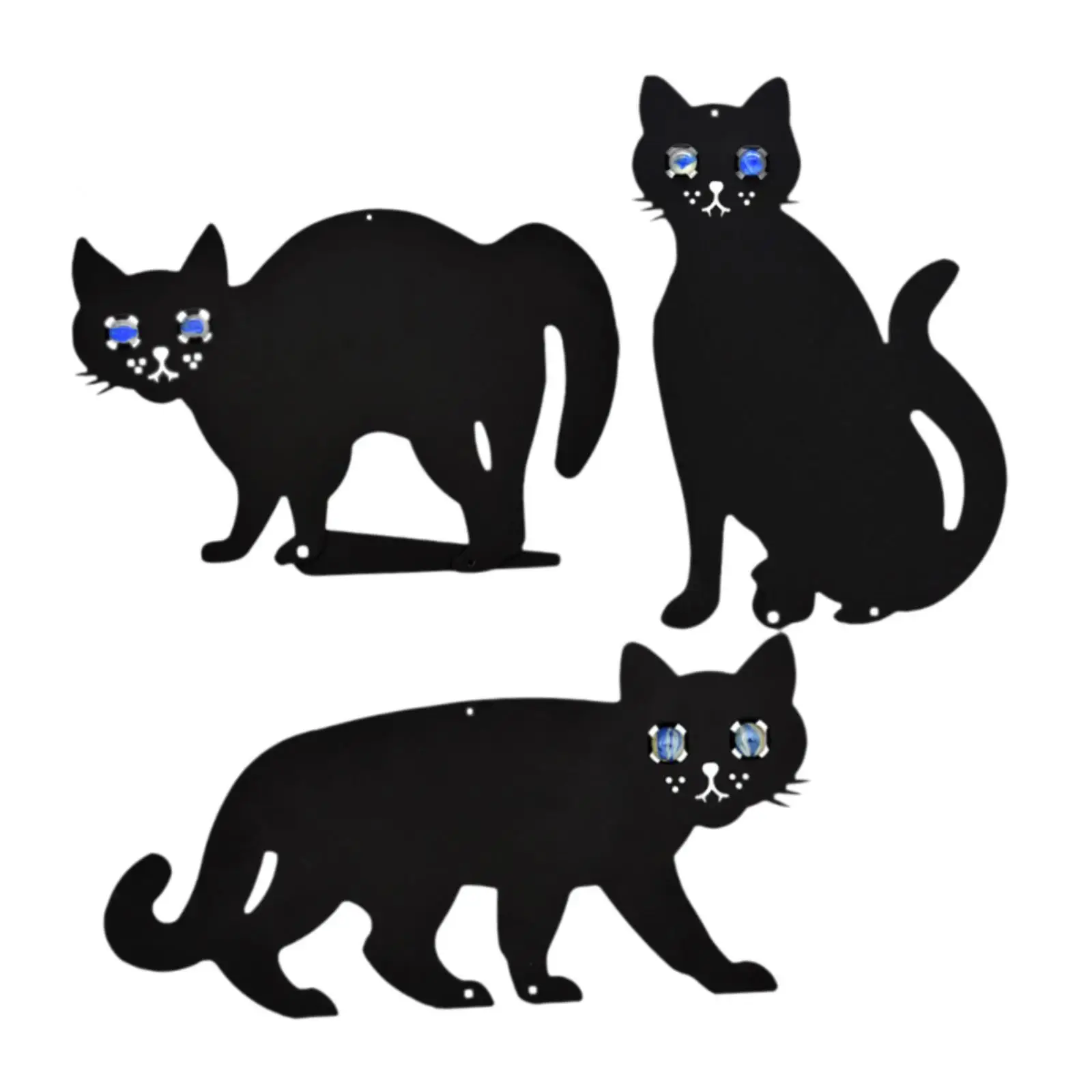 Metal Decorative Garden Stakes Black Cat Silhouette Halloween Ornament Yard Art for Outdoor Lawn Backyard Decoration