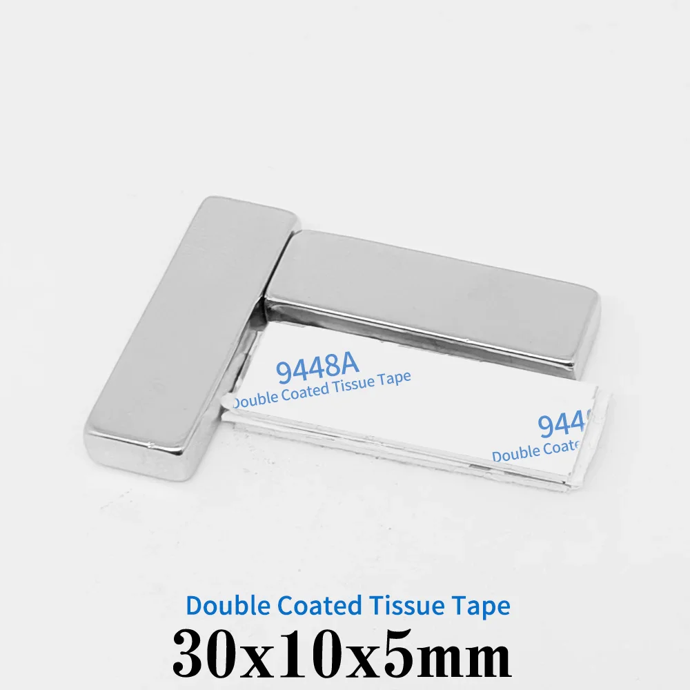 30x10x5mm Block Strong Magnet 30x10x5 Sheet  Magnet With Self Double-Sided Tape 30*10*5 For Home Refrigerators, Offices DIY