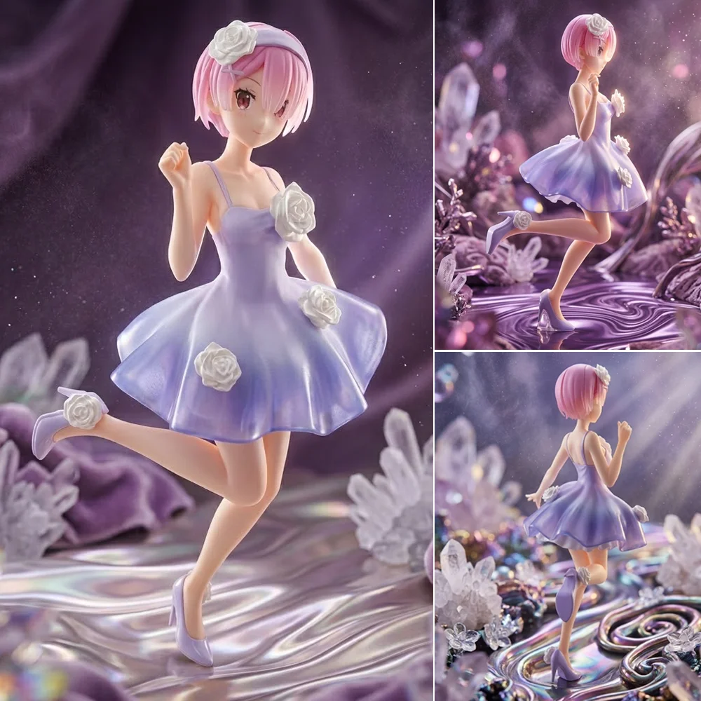 

1 шт. Оригинальная фигурка девочки в сказочном фиолетовом платье с белой розой, коллекционная, для декора рабочего стола и автомобиля, идеальный подарок для праздников.