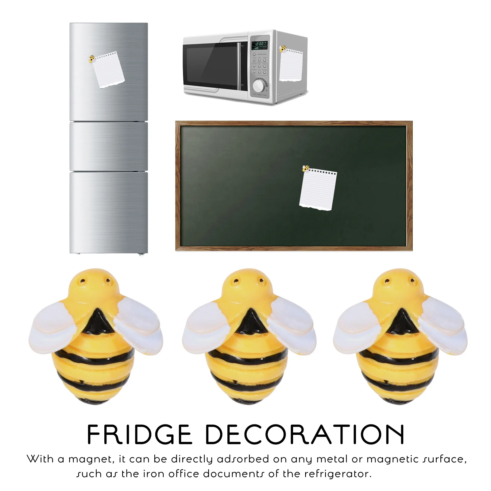 

20Pcs Fridge Magnets Bees Lovely Bee Shape Decoration for Whiteboard Calendar Metal Surfaces Strong Adhesion No Fall Off