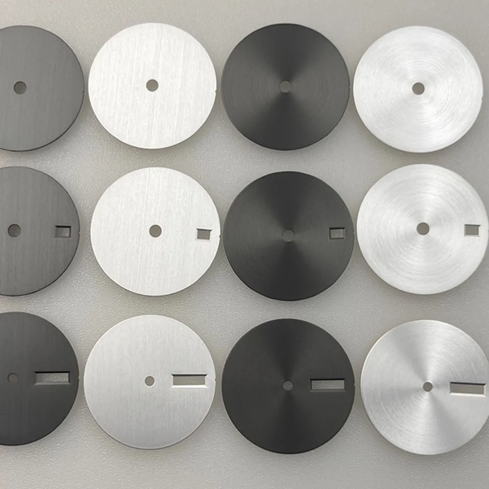 NH35 quadrante semplice tinta unita nero/argento quadrante dell'orologio 28,5 mm per NH34 NH35 NH36 movimento senza quadranti luminosi accessori