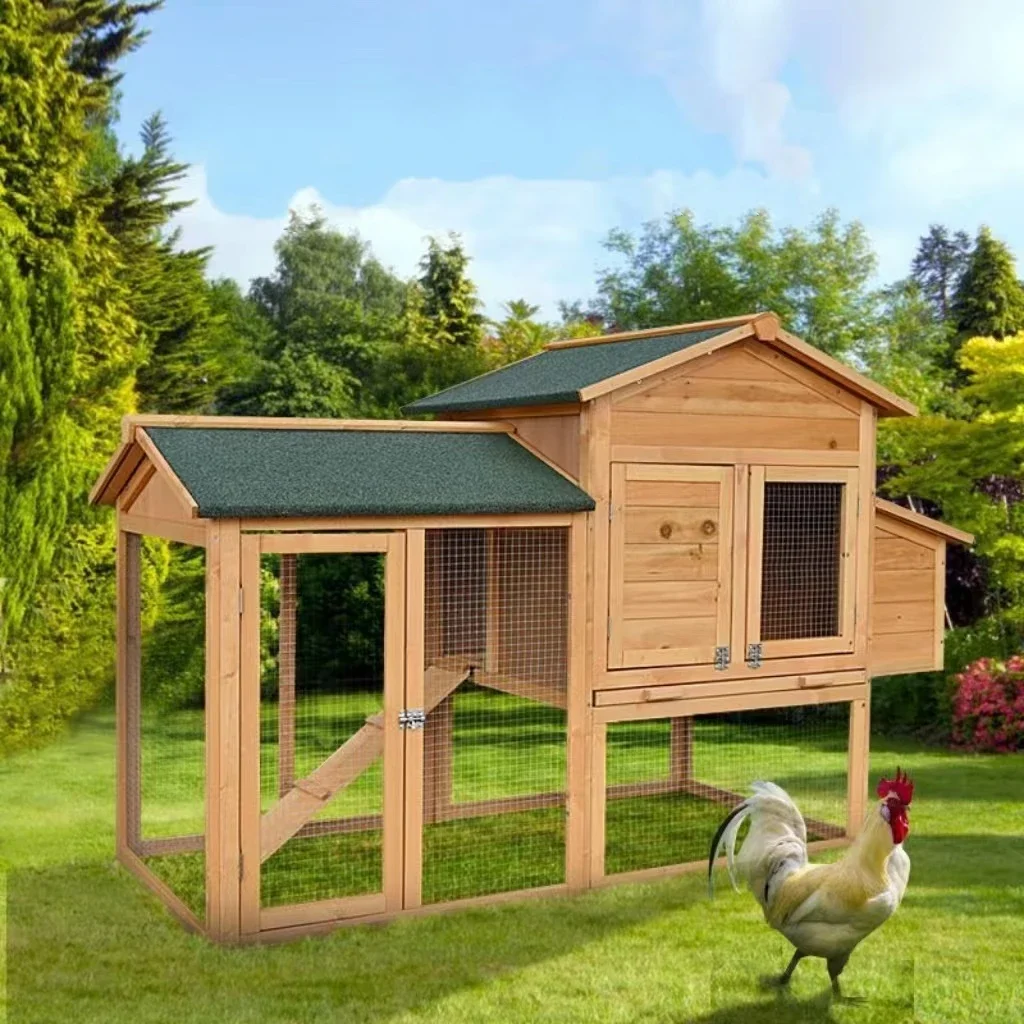 Large Chicken Coop Wooden Outdoor Waterproof Bunny Rabbit Hutch Cage Door Removable Pet House Chicken