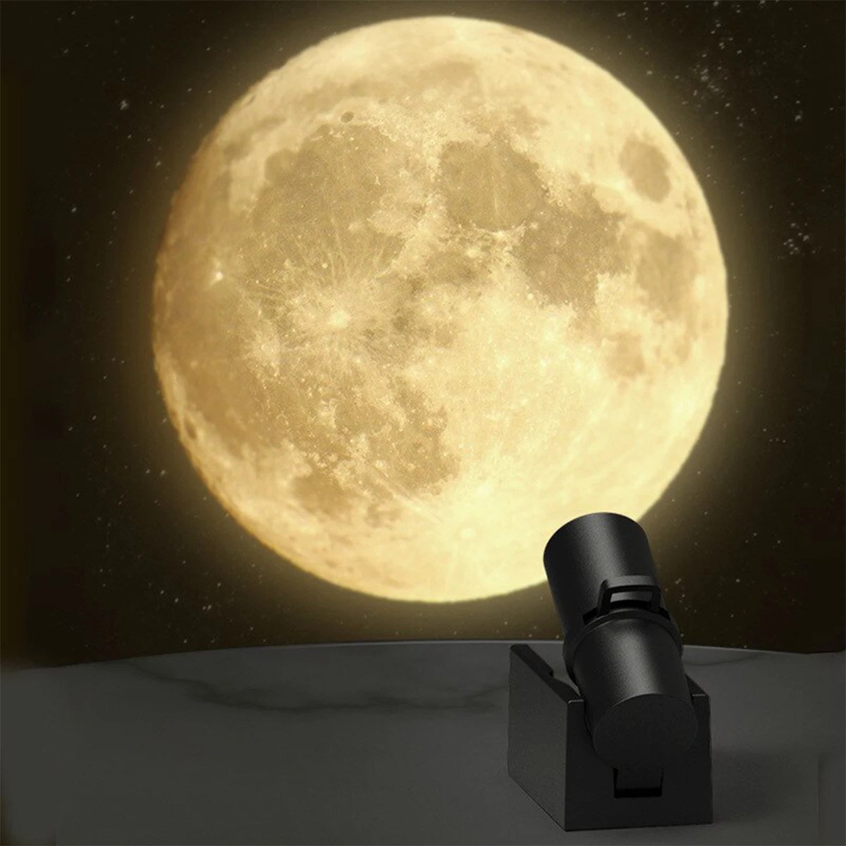 Moon Projector Lamp Adjustable Rotatable Atmosphere Night Light for Home Bedroom Decorative Wall Projection Lamp