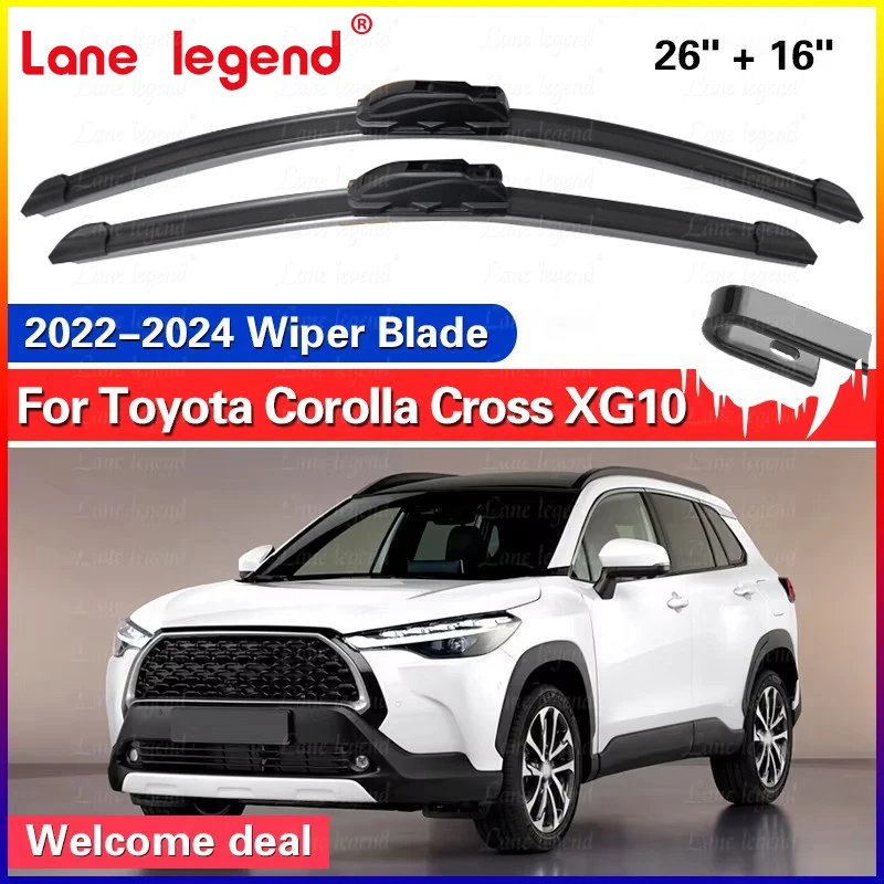 Für Toyota Corolla Kreuz XG10 2022 2023 2024 Front Wischer Klingen Pinsel Windschutzscheibe Fenster Gummi Reinigung U J Haken Zubehör