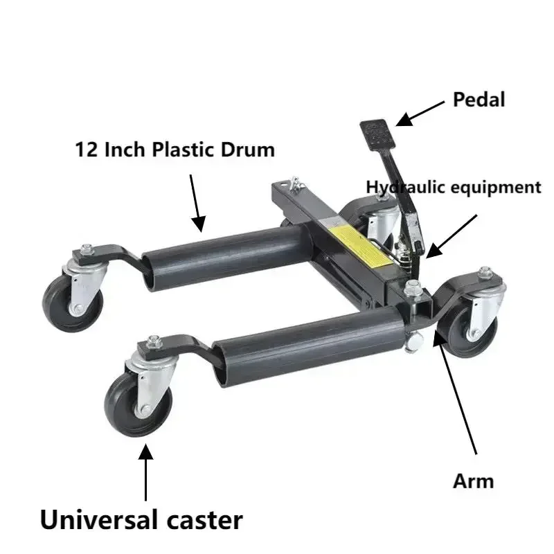 Hydraulic Car Mover, Nylon Universal Wheels, 12 Inch Plastic Tube Sleeve, Portable, Movable Seat，Multi scenario Use