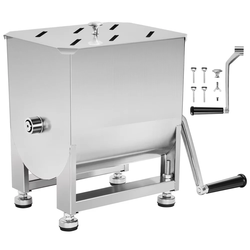 Mezclador de carne manual de 15 libras, máquina mezcladora manual de salchichas, acero inoxidable