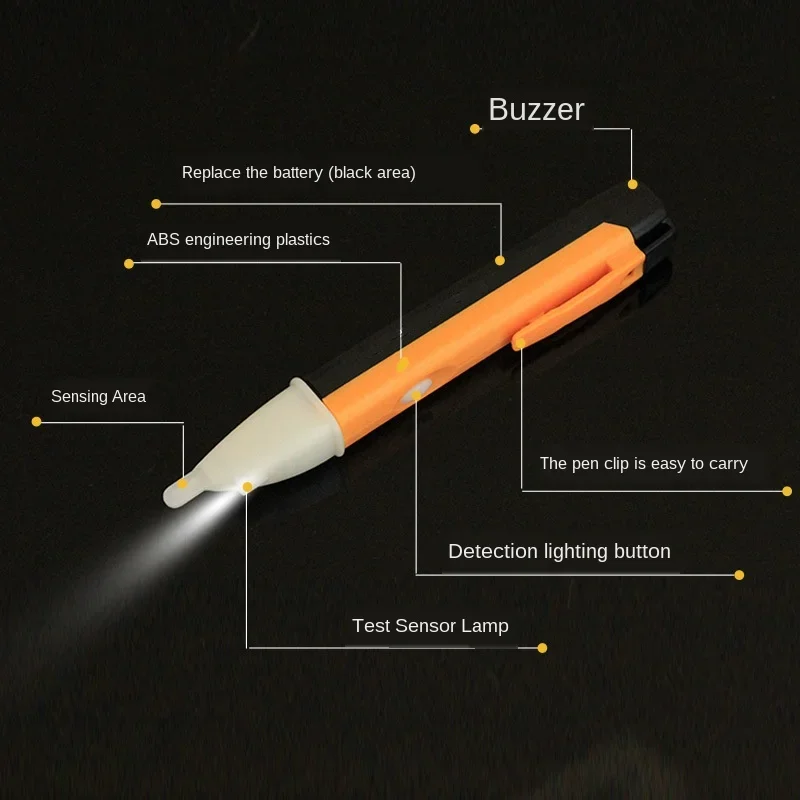 Multifunctional Induction Type Test Pencil To Check Breakpoint Electrician Pen LED Lighting Non-contact Electroscope Test Pencil