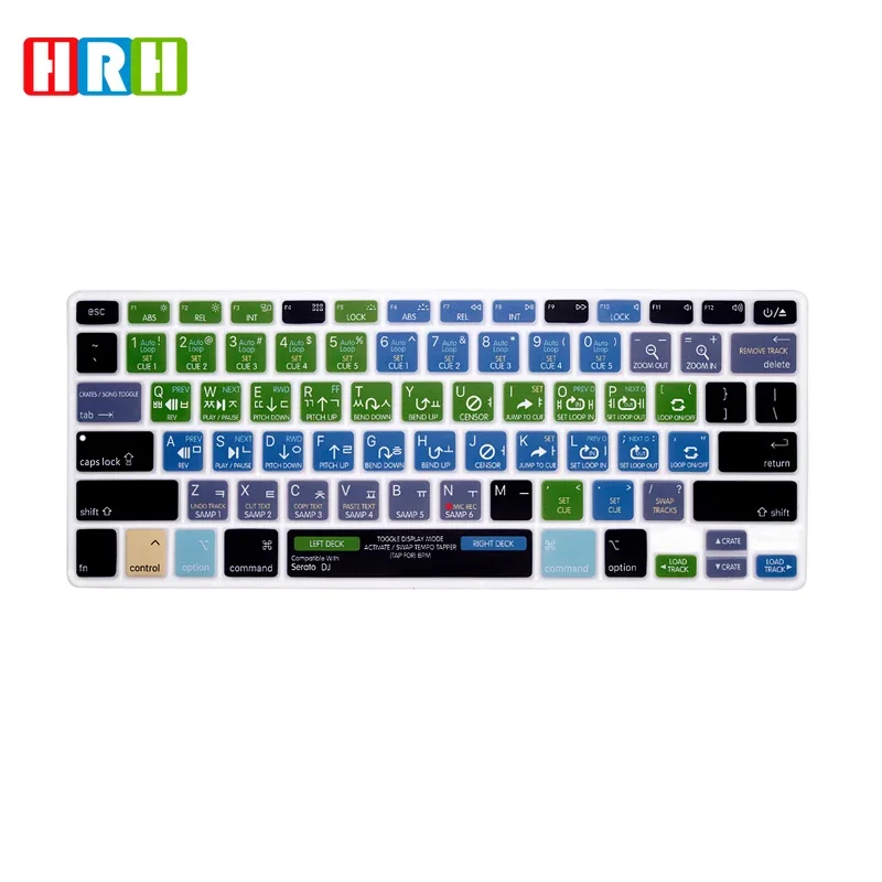 Serato DJ Korean Hotkey Shortcuts Silicone Keyboard Cover US Layout For Mac Air Pro Retina 13