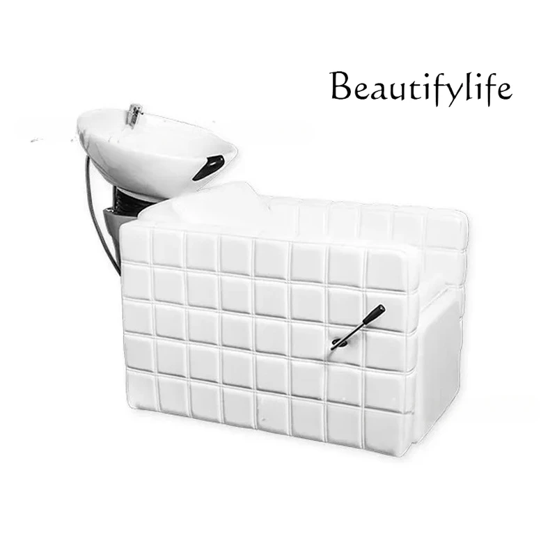 Shampoo bed barber shop hair salon special semi-reclining shampoo flush bed beauty salon shampoo chair