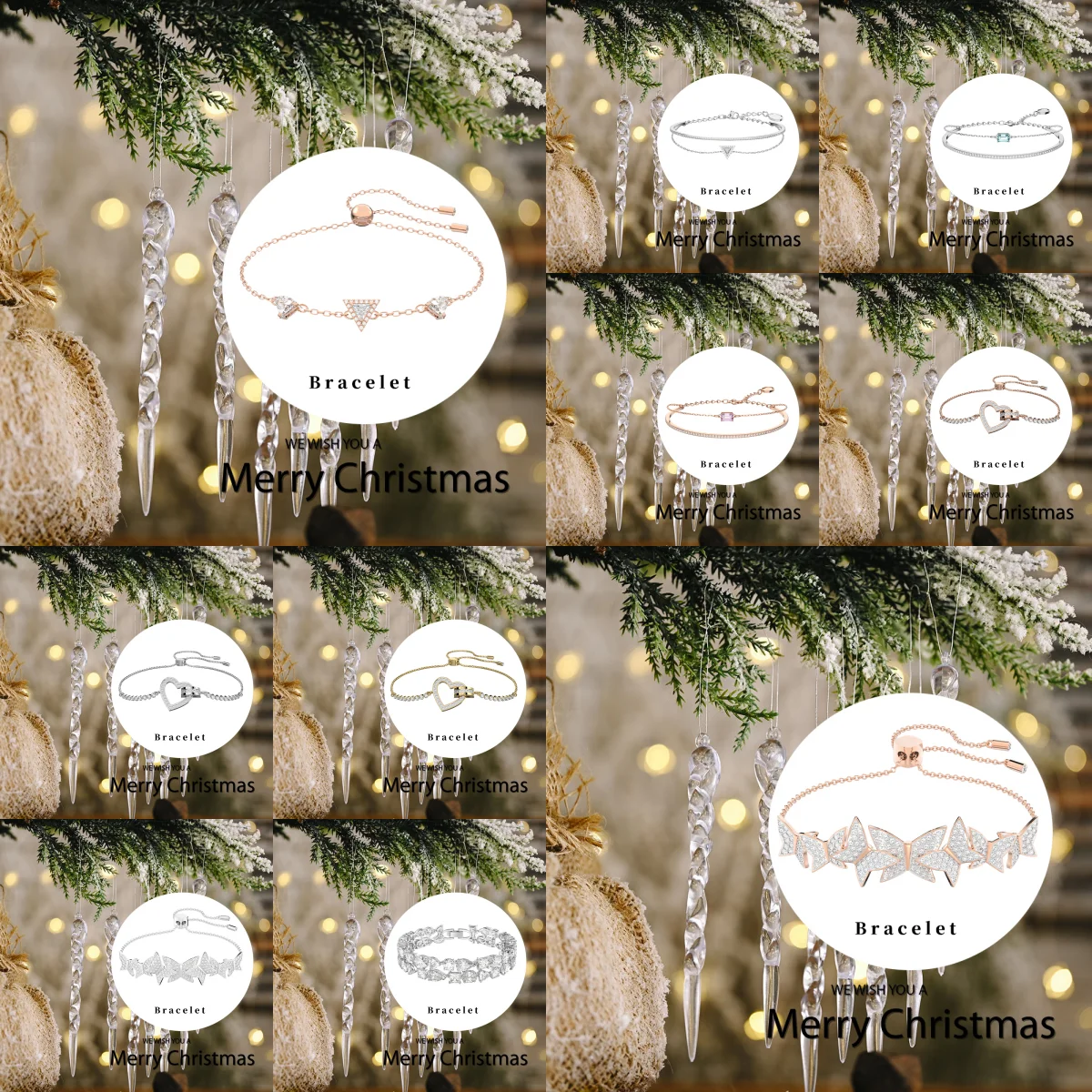 

2025 New Christmas Decorations Christmas Pendant Pendant SW Classic Bracelet Women's Style Fashionable and Exquisite123