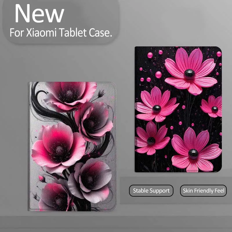 

Cartoon Pink Flower Decor Tablet Case For Xiaomi Redmi Mini Pad SE K 2 4 5 6 7 8 2023 2025 11 8.8 11.2 10.1 Pro Gift