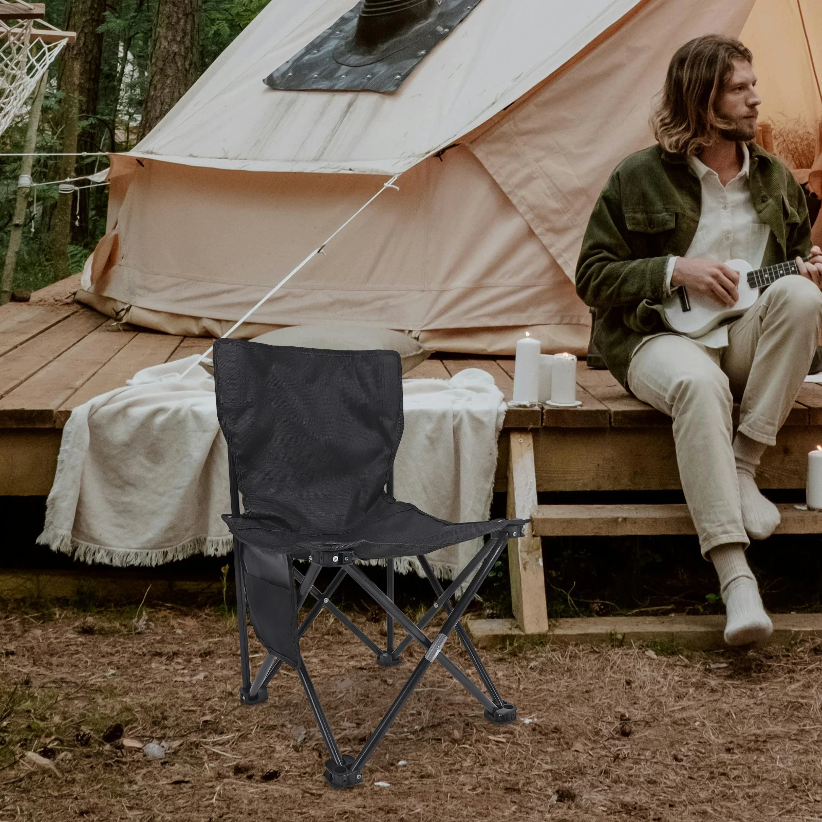 

Strengthened Folding Chair Portable Lightweight Outdoor Camping Stool Compact Lawn Chairs for Fishing Travel Garden for Adults