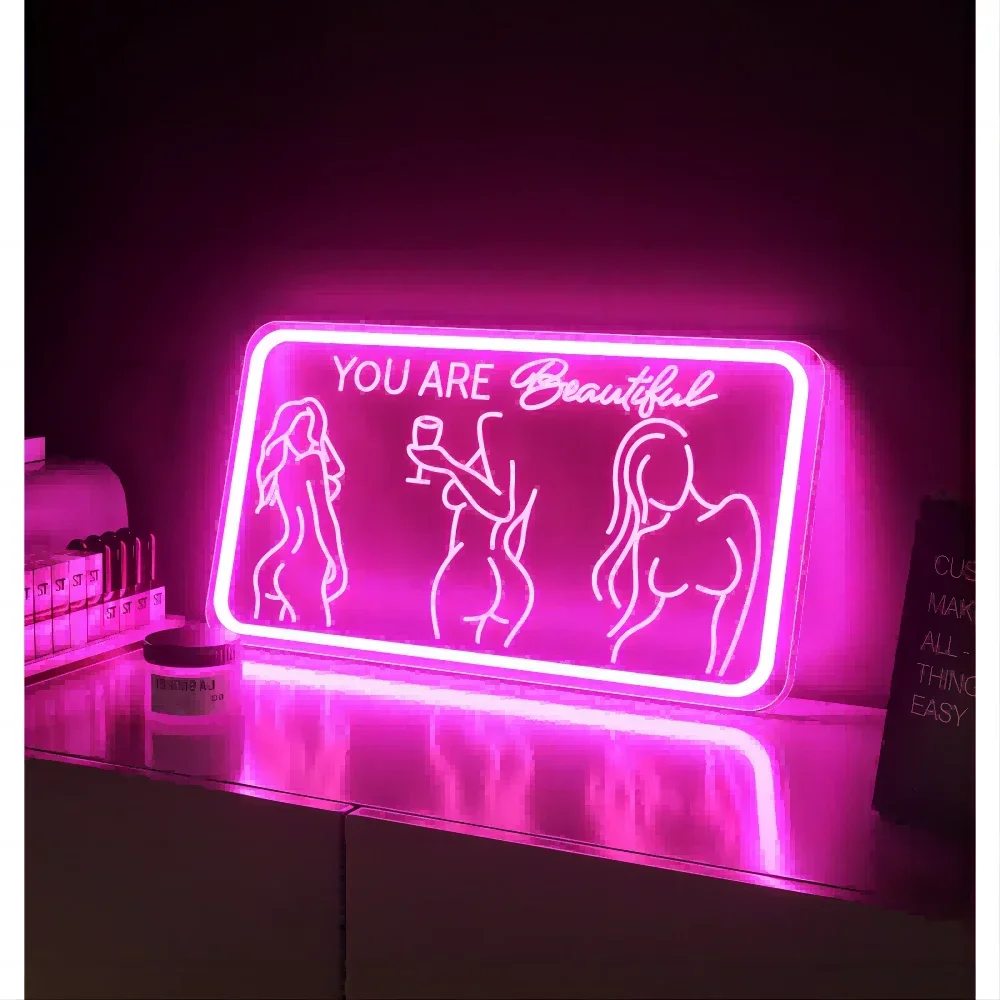 Lady Back Neon Sign LED Neon Lights Sign Carve For Room Decoration Gaming Room Decor Luminous Letter on The Wall Decor