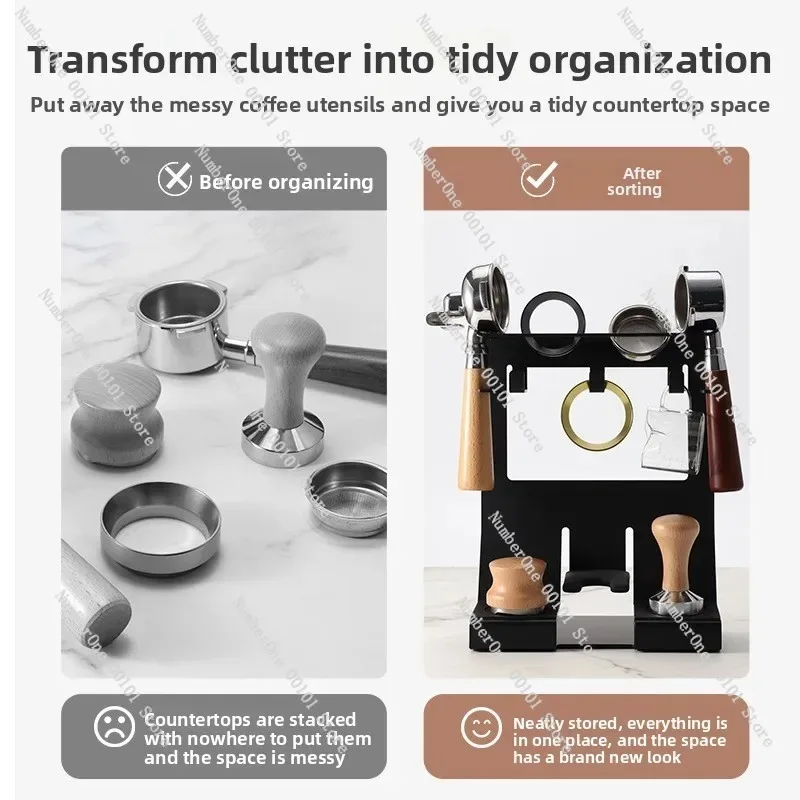Coffee Portafilter Storage Rack 51mm 58mm Tamper Stand Espresso Tool Organizer Tamping Station for Barista Countertop