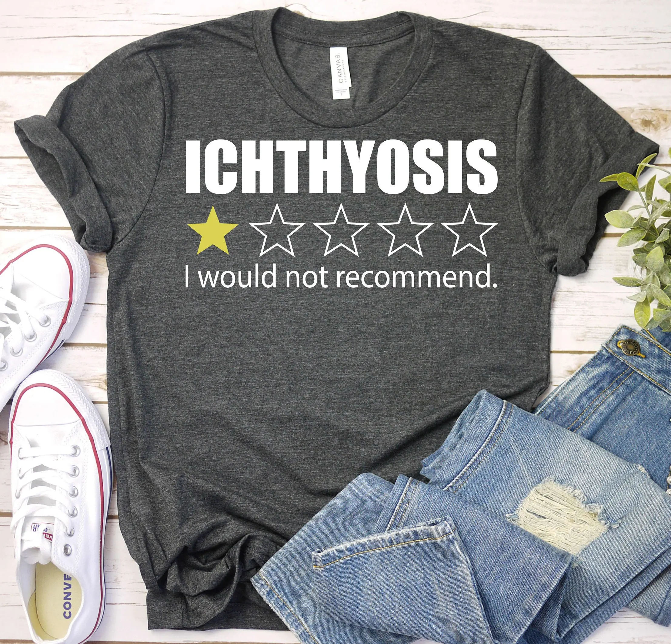 Ichthyosis Awareness T Shirt Blue Ribbon Survivor Dermatology Nurse Genetic Skin Disorders Practice