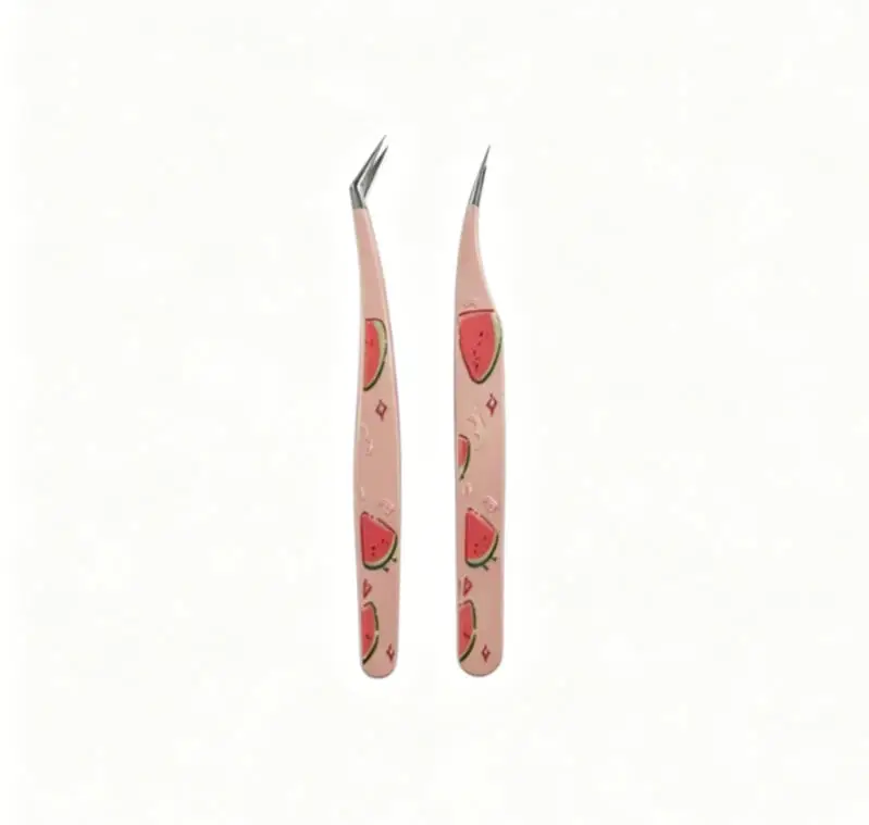 

Cute Cartoon Fruit Sticker Tweezers High Precision Hand Account Tool DIY Ultra-Fine Gold Feather Tweezers Dolphin Design