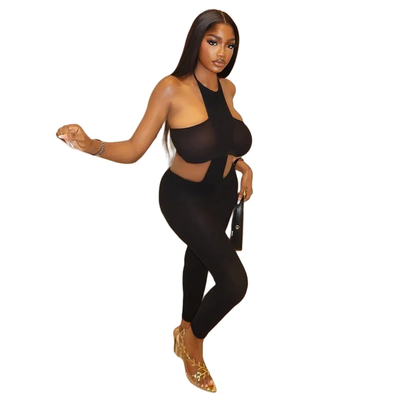 

Женские комбинезоны без рукавов с открытой спиной и низкой талией на шнуровке, однотонные, сексуальные