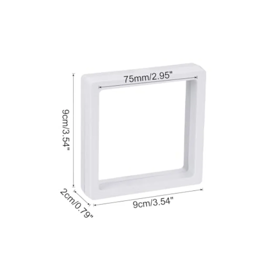 MECCANIITY Floating Frame Display Holder Stand 3D Jewelry Display Bos for Ring Necklace Bracelet Earring Pack of 2