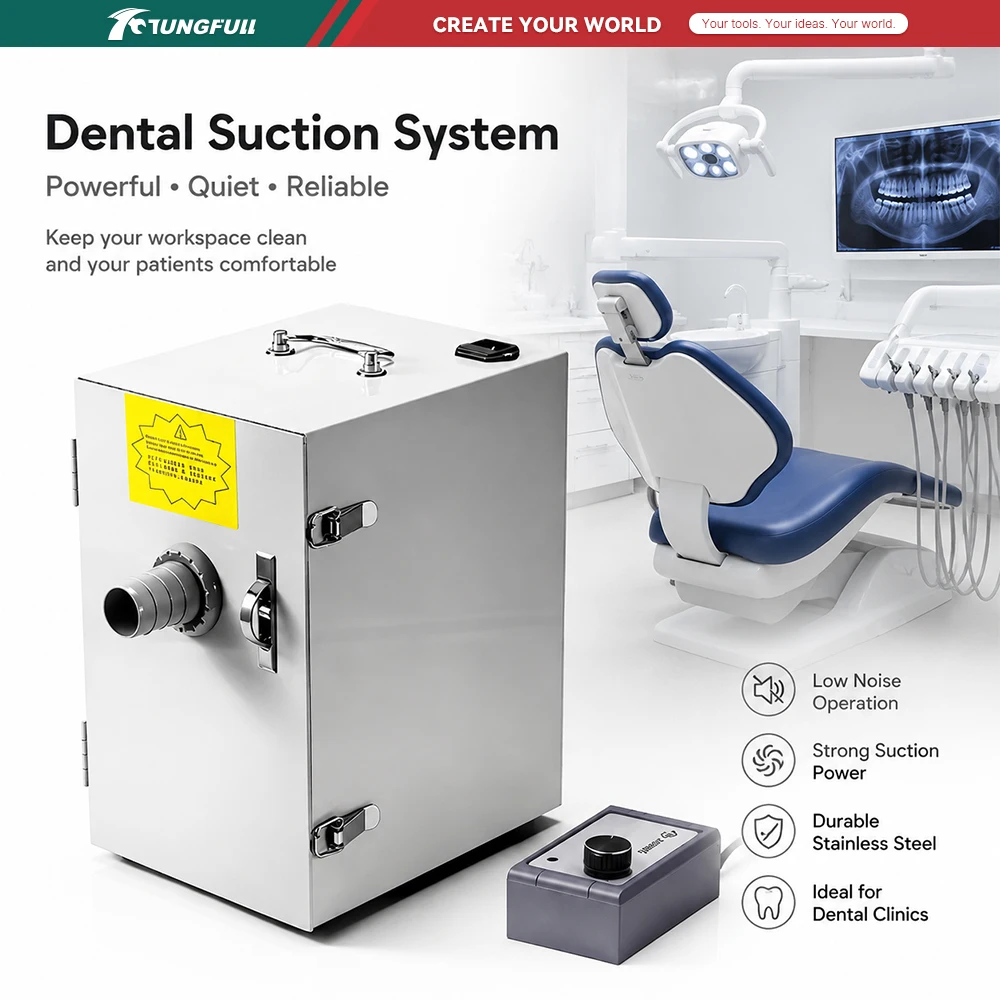 Dental Dust Extraction System Dental Vacuum Cleaner for Grinding Polishing Acrylic Resin Ceramic Denture Processing