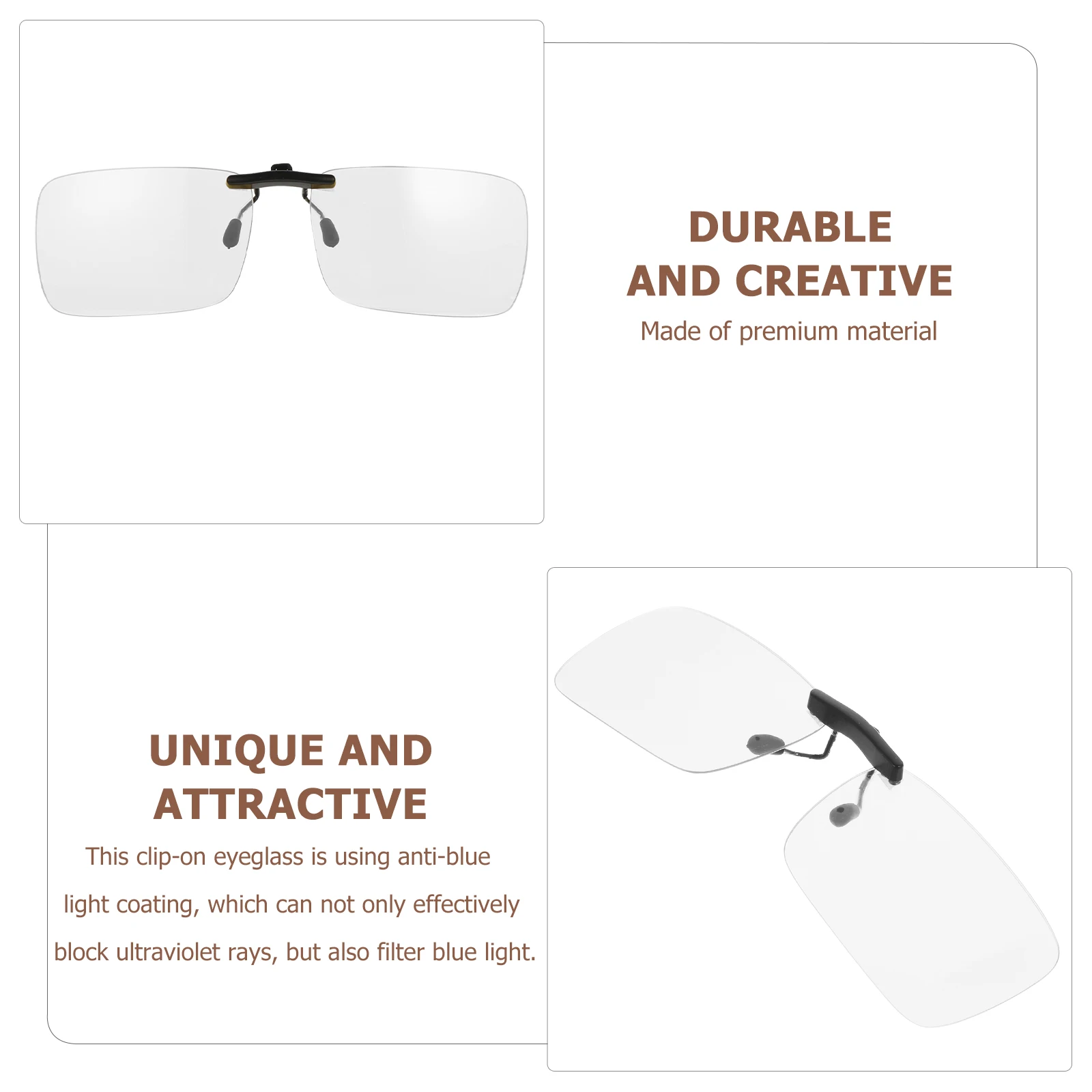 

1Pcs Clip-on Blue Light Blocking Glasses Unisex Eye Protector Eyewear Accessories Anti-Uv Lightweight Blue Light Filter