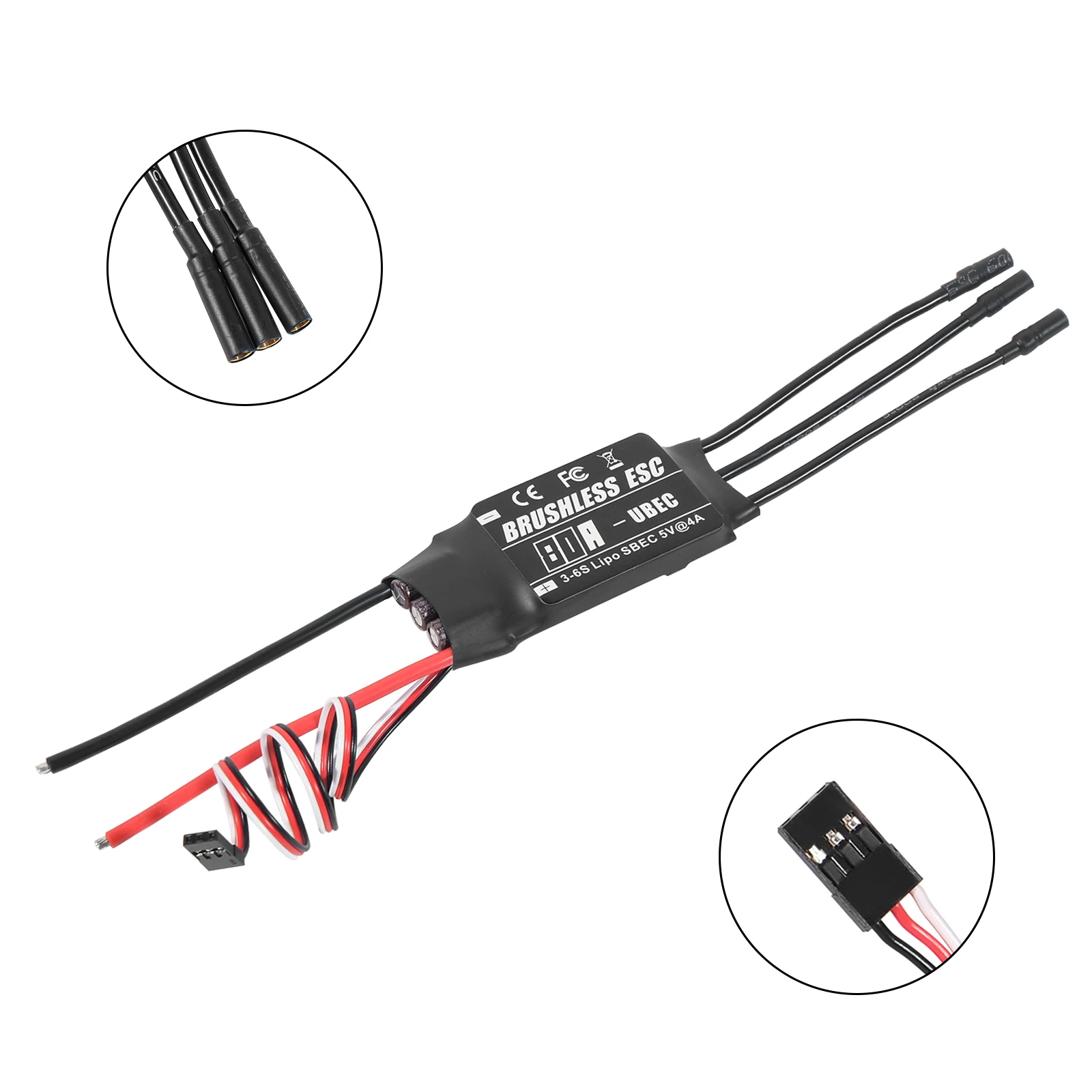 RC to skrót od \"Radio Sterowany\" ​ ESC 20A 30A 40A 50A 60A 80A 2-6S Bezszczotkowy regulator prędkości ESC z ​ UBEC do dronów RC FPV, helikopterów i quadrocopterów