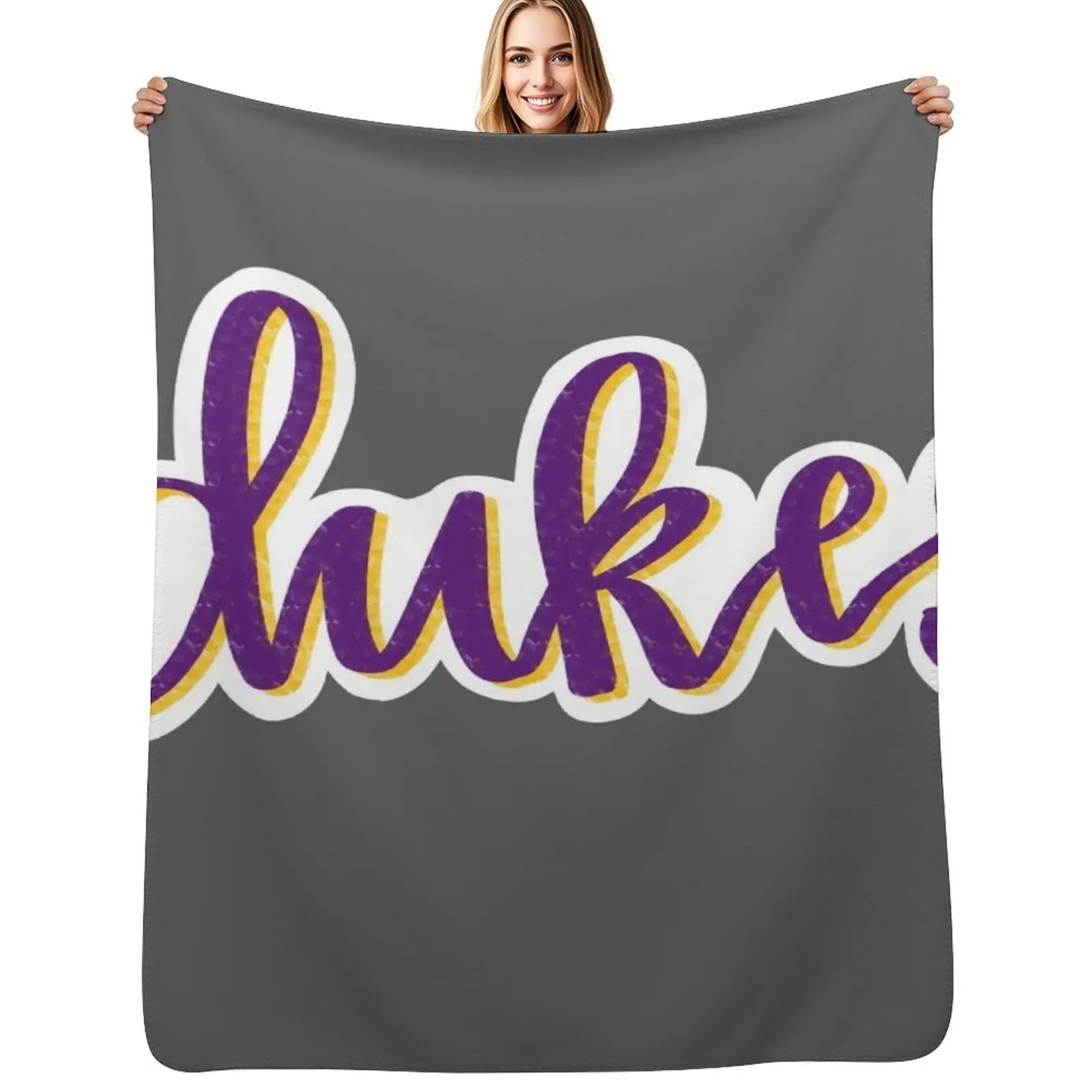 

Dukes Retro Calligraphy Throw Blanket Cute Plaid Softest Bed covers cosplay anime Blanket