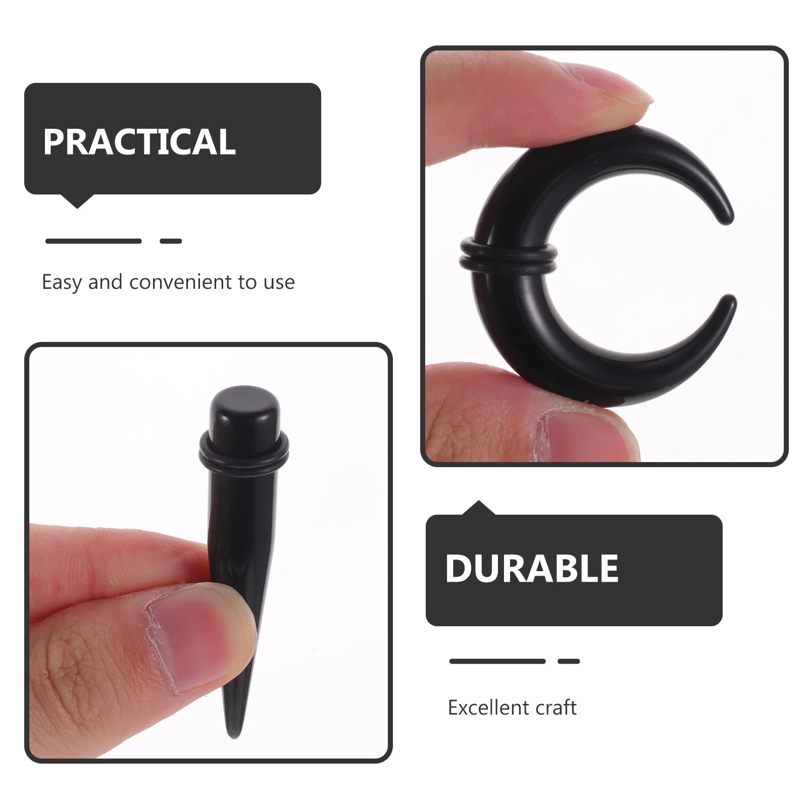 

1Set Ear Gauges Ox Horn Stretching Tunnels Expander Septum Ring Plugs Lightweight Comfortable for Beginners Gift Party