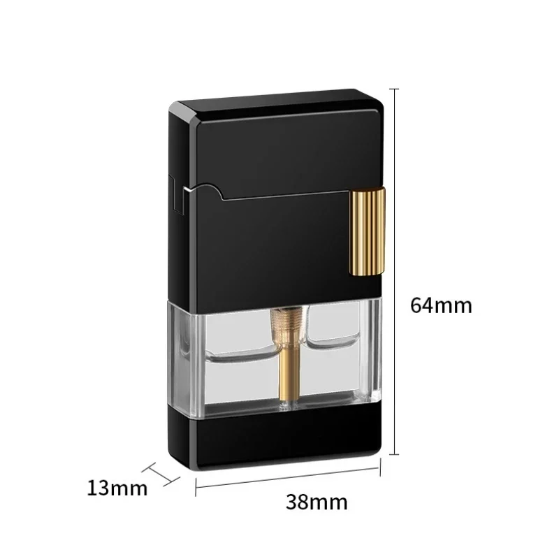 Metal Double Flame Windproof Fire Stone Side Pulley Ignition Lighter Open Flame Direct Injection Conversion Lighter Gift for Men