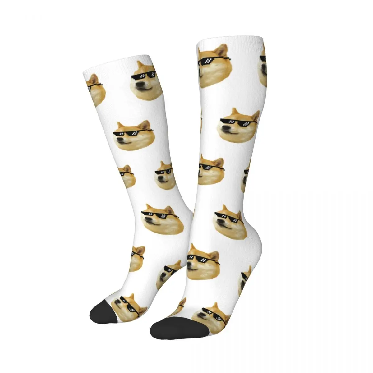 Doge Shiba Inu Memes Socks Harajuku Sweat Absorbing Stockings All Season Long Socks Accessories for Man Woman's Christmas Gifts