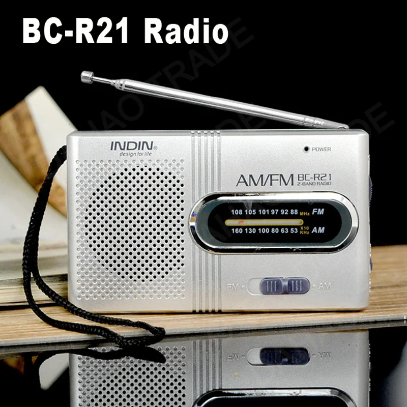 BC-R21 Mini Radio AM FM Radio Portable à piles meilleure réception la plus longue durée pour la course à pied à la maison Soundbox