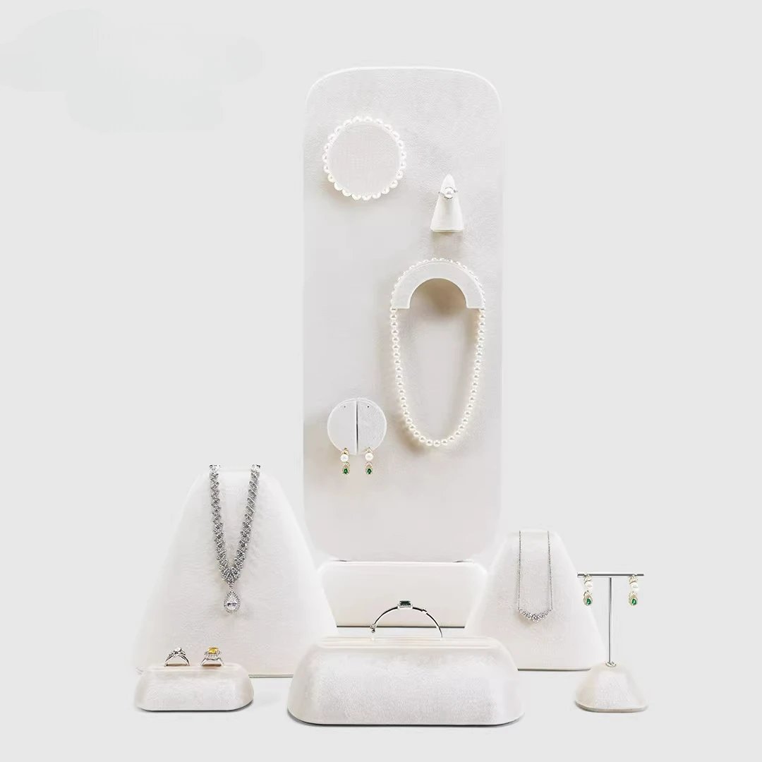 

Premium Velvet Jewelry Display Stand Pearl Necklace Earrings Rings Bracelets Display Props