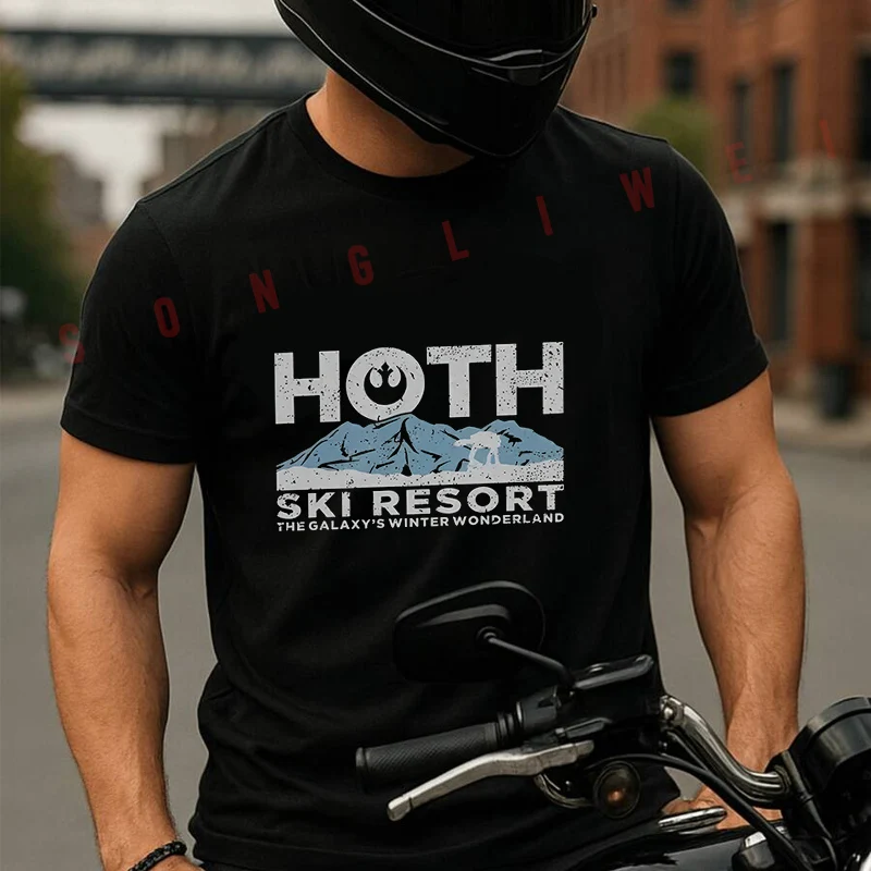 

Мужская повседневная футболка Drtida Hoth Ski Resort Para Loose, хлопковая, с коротким рукавом, летняя одежда, топы