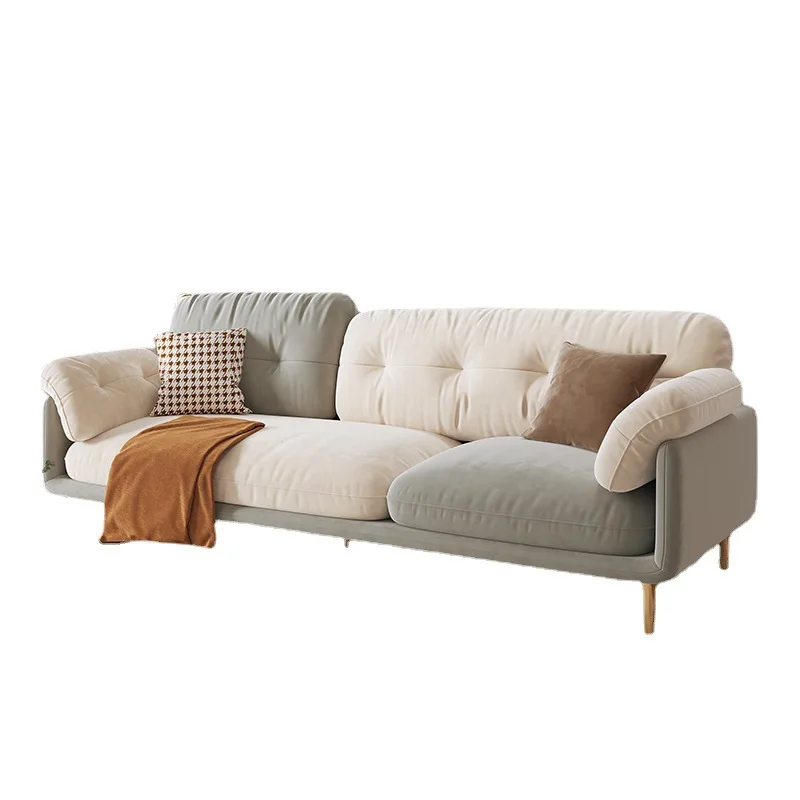 

Light luxury modern simplicity, cream color matching, three-person technology fabric sofa