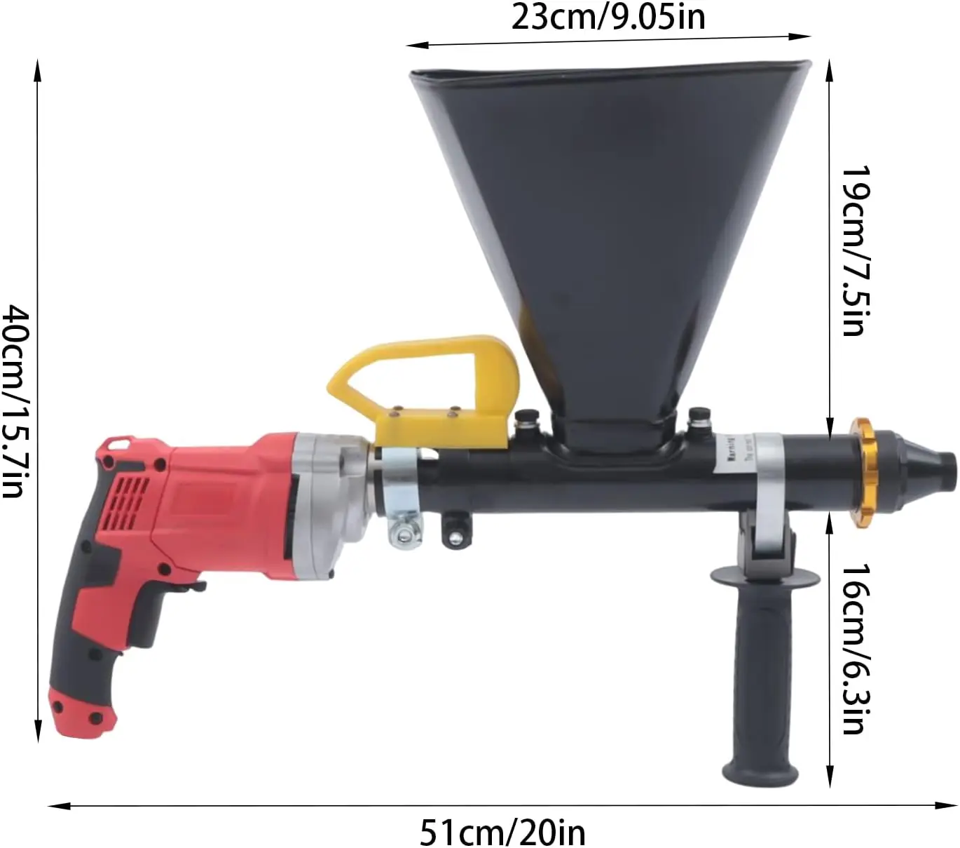 Pointing Grouting Gun, Portable Cement Grouting Machine, Semi-Automatic Cement Grout Caulking Tool Mortar Applicator Kit Brick M