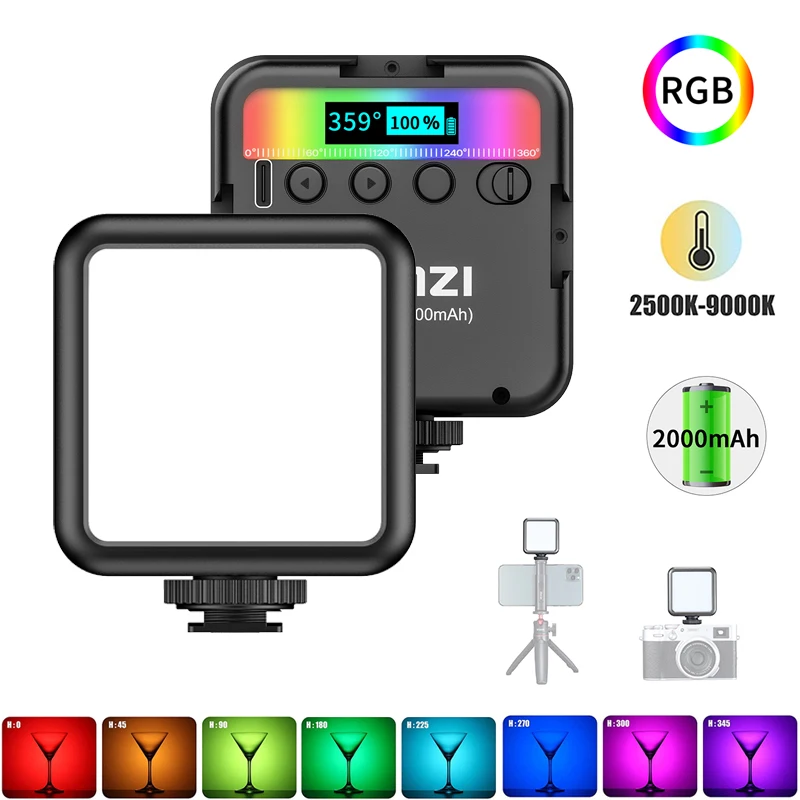 Imagem -04 - Luz para Câmera Rgb Vídeo Led 2500k-9000k 800lux Mini Luz de Preenchimento Magnética Sapatas Cold 2000mah Tipo-c para Youtube Ulanzi-vl49